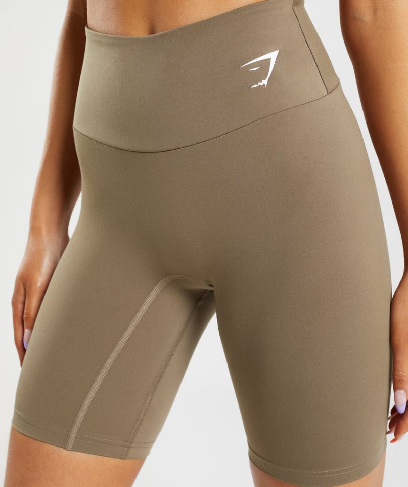 Szorty Gymshark Treningowe Cycling Damskie Brązowe | PL 326TYP